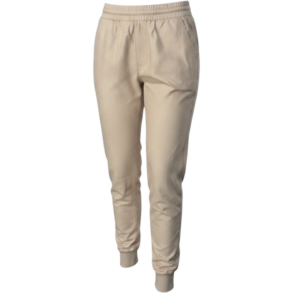 Guess Womens Cuffed Jogger Pants Beige Elastic Waist Drawstring Large‎